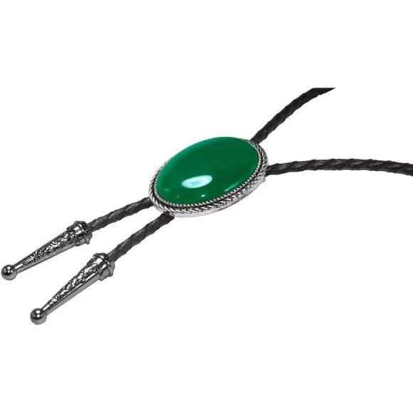 Bolo Tie Natural Colors Stone Green Natural Stone 2 - Picture 5 of 6